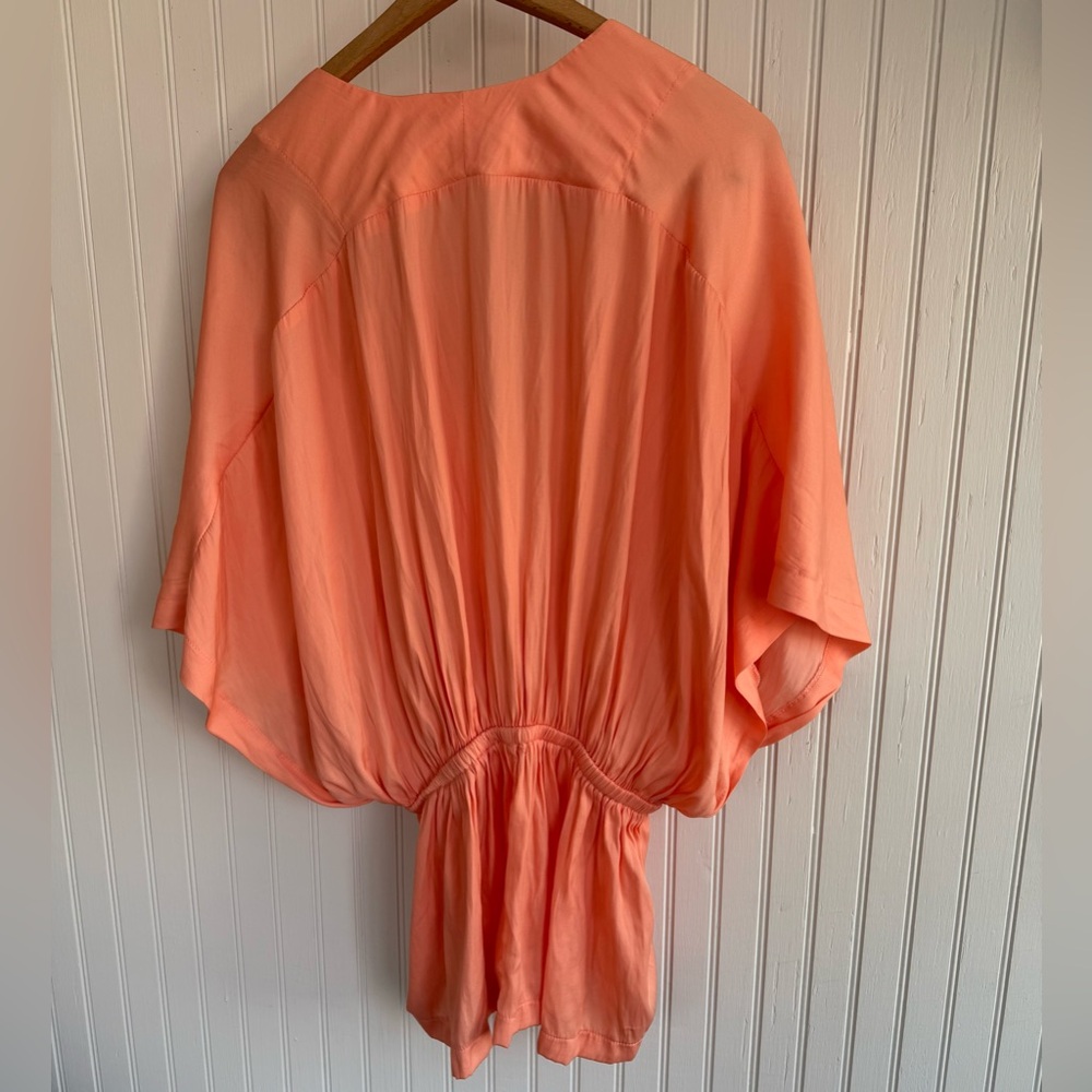 Mustard Seed for Anthropologie Coral Balloon Sleeve Blouse Size L - Picture 3 of 3